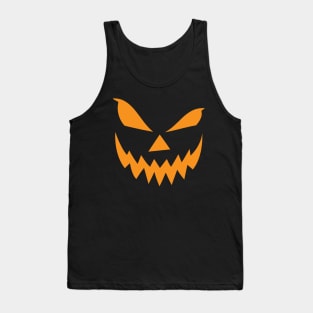 Scary Jack O' Lantern Pumpkin Face (orange version) Tank Top